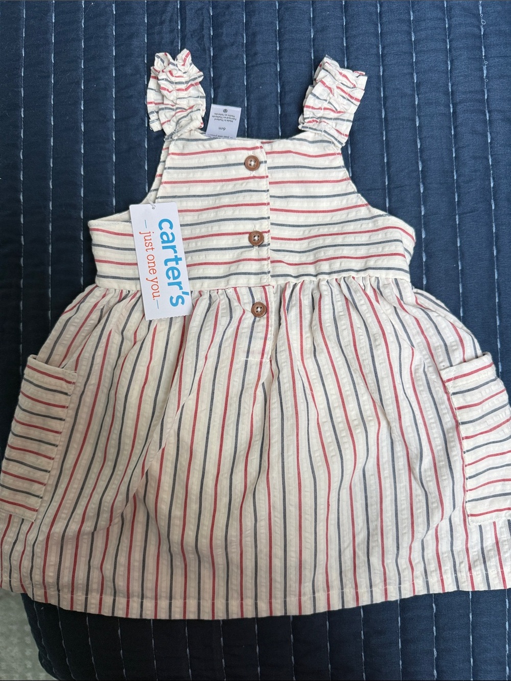 Red white and blue baby girl dress